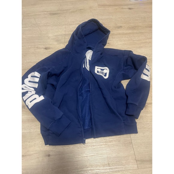 Disney World Blue Zip Up Hoodie XS Embroidered Logo Spell Out Pullover Jacket - Picture 1 of 8